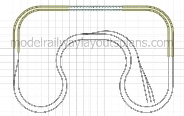 U shaped N scale track plan