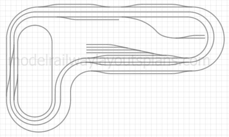 HO scale with yard and mainline loop track plan