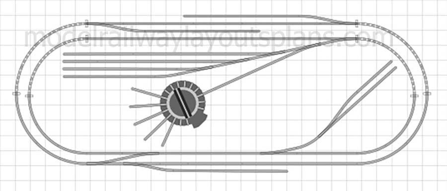 OO scale turntable track plan