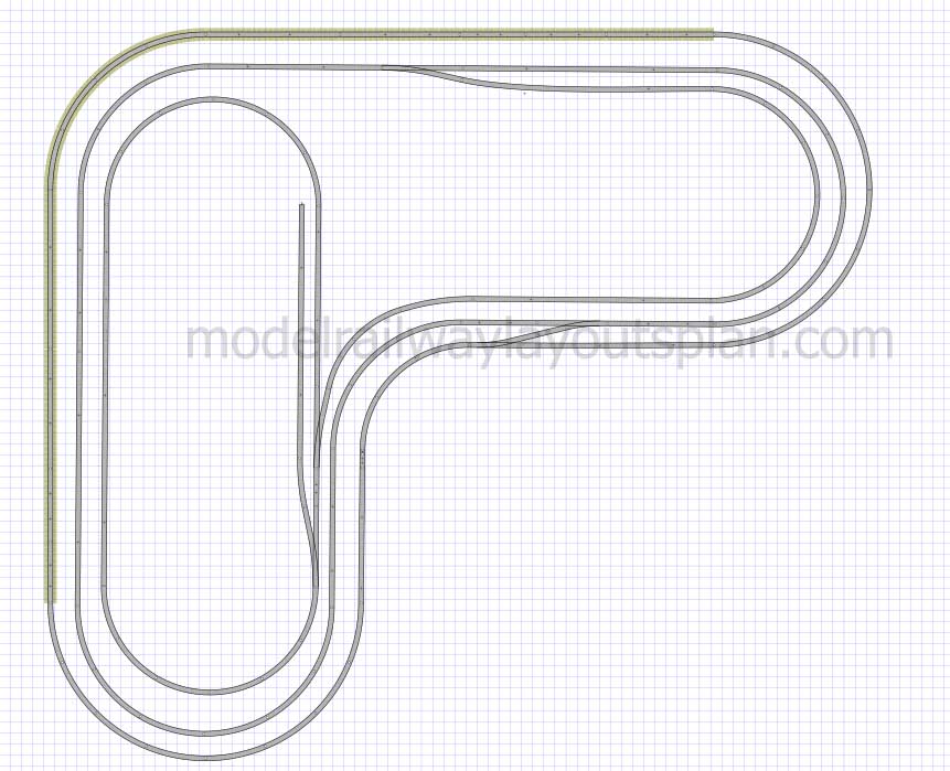 L shaped N scale track plan