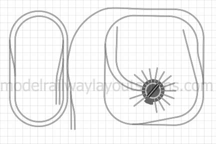 Turntable HO scale track plan