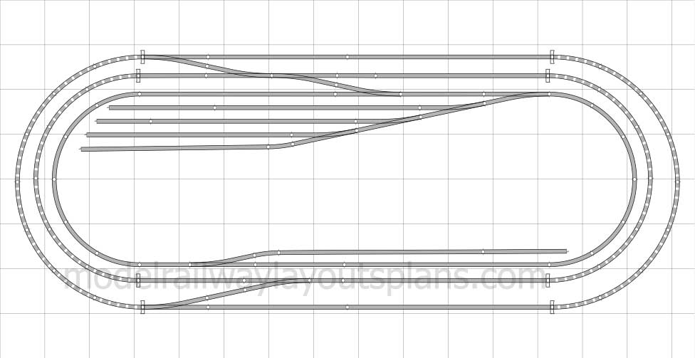 Tunnel oval HO scale track plan