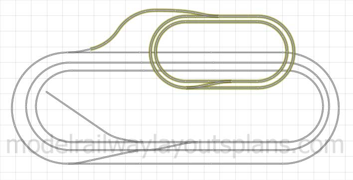 Elevated oval HO scale track plan