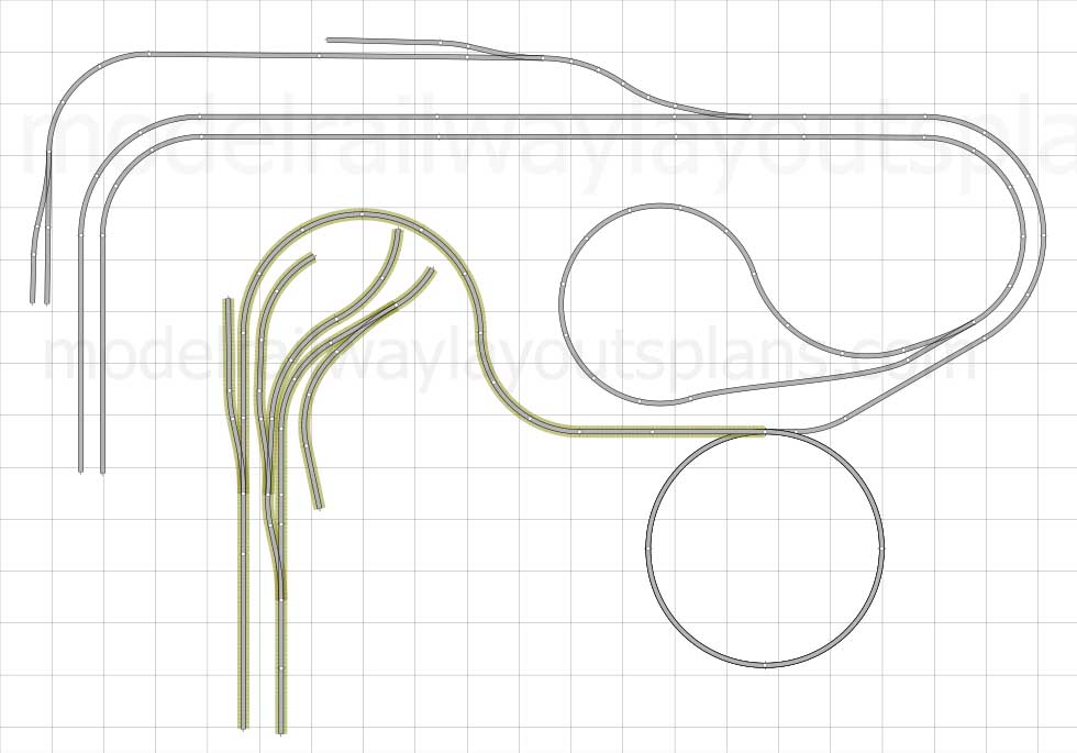 Dual level HO scale track plan